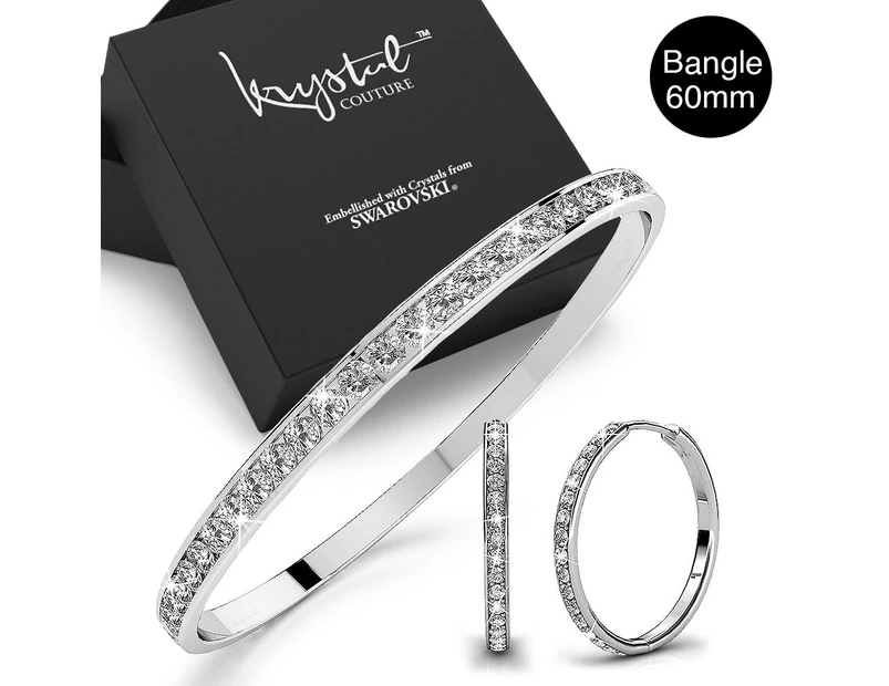 Boxed Bangle and Earrings Set Embellished with Swarovski crystals