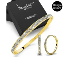 Boxed Bangle and Earrings Set Embellished with Swarovski crystals