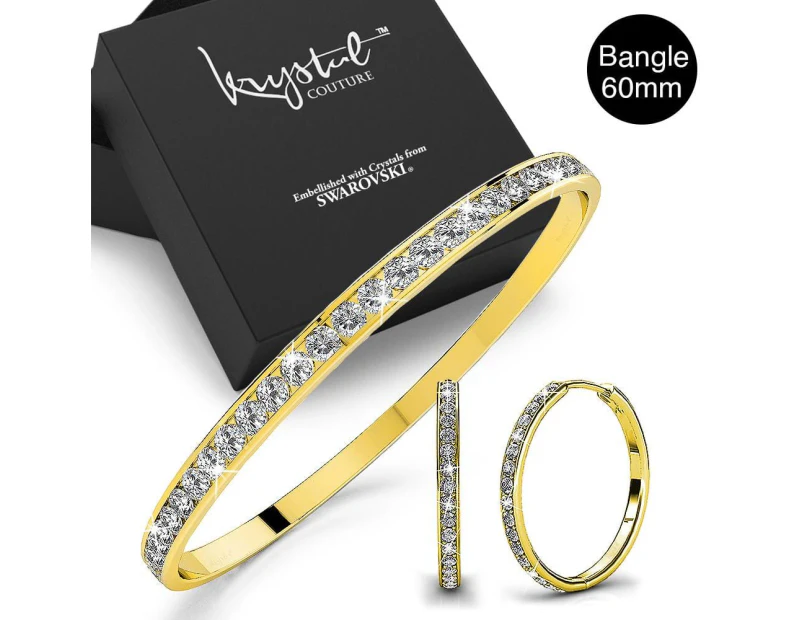 Boxed Bangle and Earrings Set Embellished with Swarovski crystals