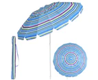 Costway 2.45M Outdoor Beach Umbrella Potable Tilting Sun Shade Parasol Shelter Canopy Oxford Fabric Garden Patio