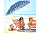 Costway 2.45M Outdoor Beach Umbrella Potable Tilting Sun Shade Parasol Shelter Canopy Oxford Fabric Garden Patio