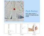 Costway 2.45M Outdoor Beach Umbrella Potable Tilting Sun Shade Parasol Shelter Canopy Oxford Fabric Garden Patio Picnic