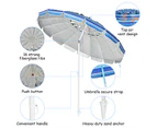 Costway 2.45M Outdoor Beach Umbrella Potable Tilting Sun Shade Parasol Shelter Canopy Oxford Fabric Garden Patio Picnic