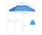 Costway 2.45M Outdoor Beach Umbrella Potable Tilting Sun Shade Parasol Shelter Canopy Oxford Fabric Garden Patio Picnic