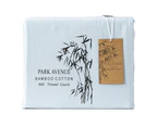 Park Avenue Long Single Fitted Sheet/Pillowcases Set 500TC Bamboo Cotton Mid BLU