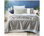 Park Avenue Long Single Fitted Sheet/Pillowcases Set 500TC Bamboo Cotton Mid BLU