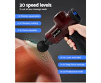Everfit Massage Gun 30 Speed 6 Heads Vibration Muscle Massager Chargeable Red
