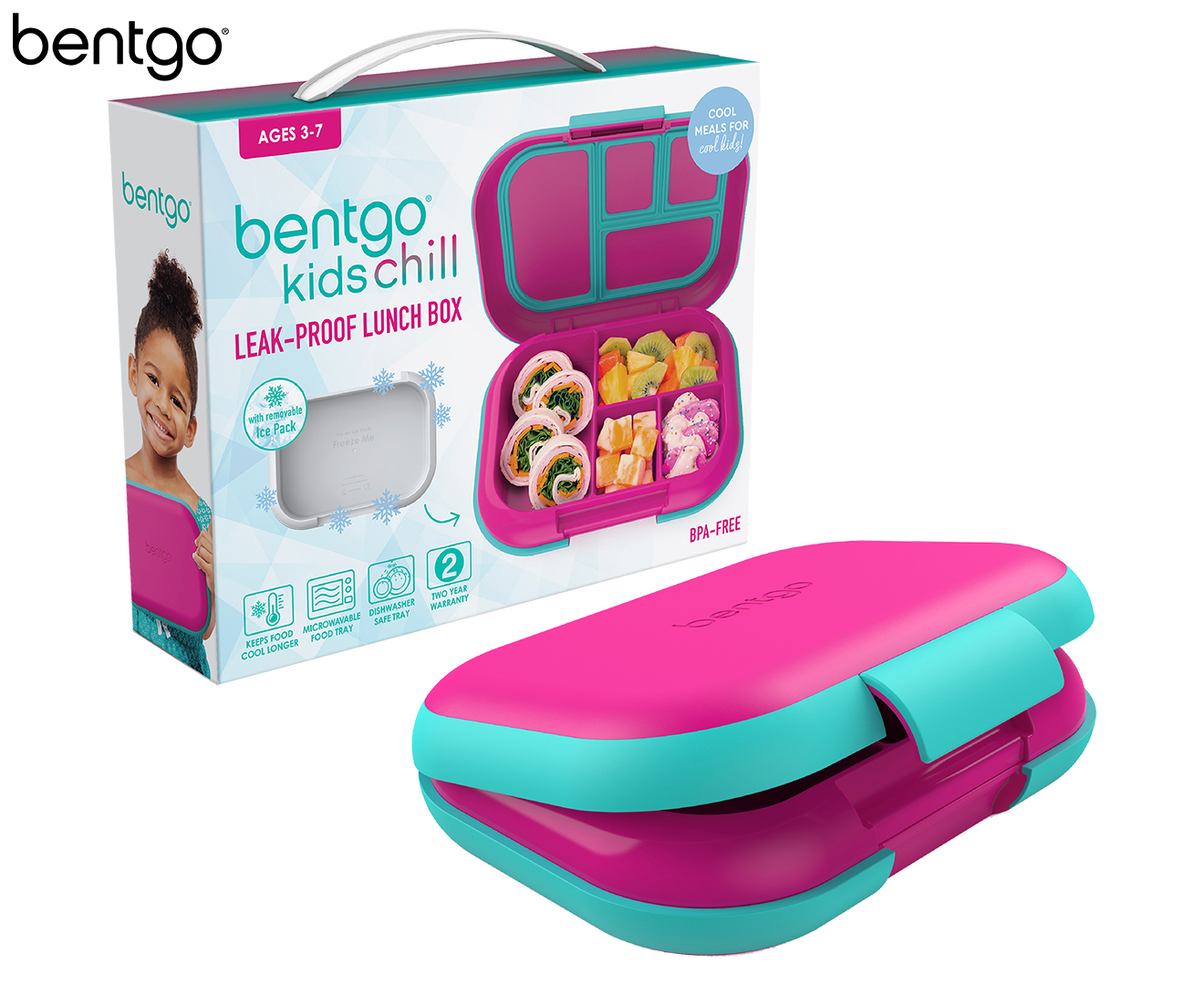 Bentgo Kids Snack - 2 Compartment Leak-Proof Bento-Style Food Storage for  Snacks and Small Meals, Easy-Open Latch, Dishwasher Safe, and BPA-Free -  Ideal for Ages 3+ (Fuchsia/Teal) 