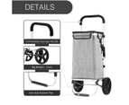 Waterproof Shopping cart Trolley Foldable Aluminium Grocery Bag Grey