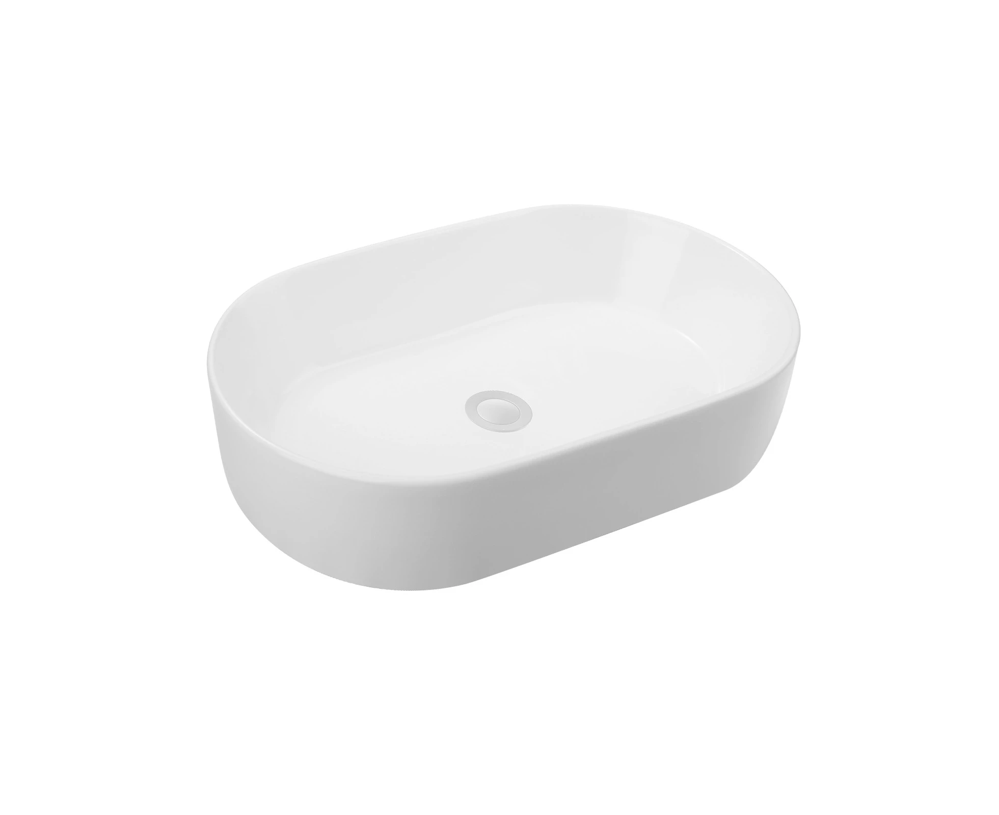 530x300mm Oval Gloss White Ceramic Basin Bathroom Vanity Sinks Hand Wash Bowl Above Counter Top