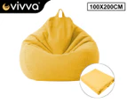 VIVVA 100x120cm Extra Large Bean Bag Chairs Sofa Cover Indoor Lazy Lounger For Adults Kids Yellow