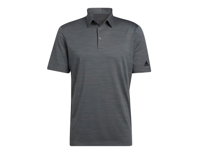 adidas Spacedye Stripe Polo Shirt - Grey Six/Black -  Mens