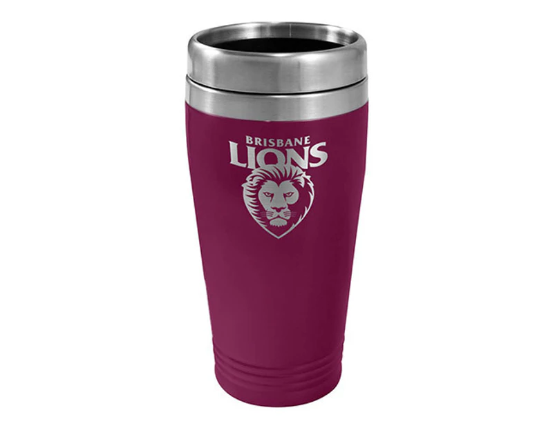 Brisbane Lions AFL TRAVEL Coffee Mug Cup Double Wall Stainless Steel