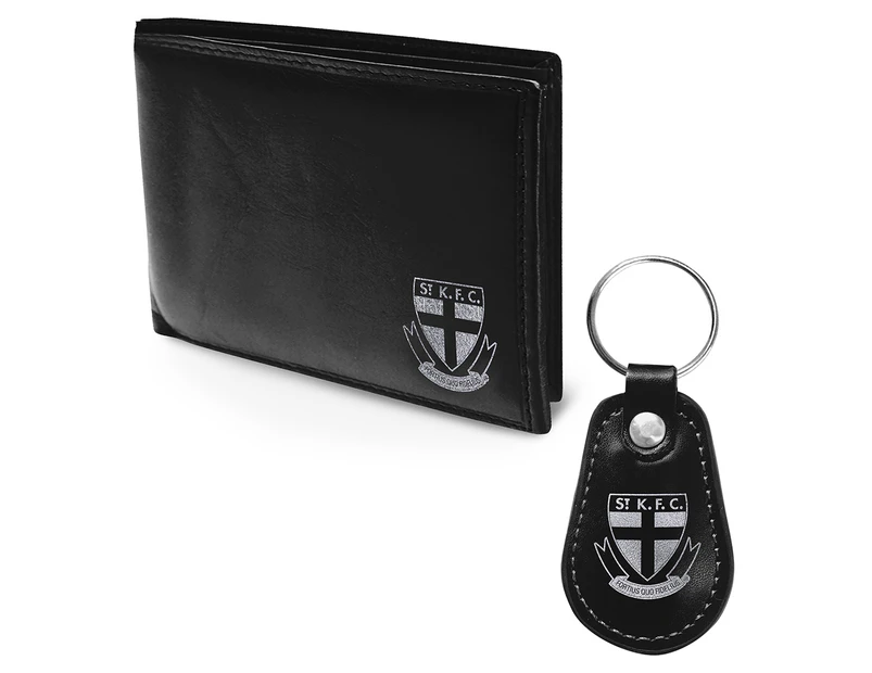 AFL St Kilda Saints Wallet & Keyring Gift Pack - Black