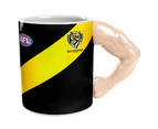 Richmond Tigers AFL Guernsey Coffee Mug Cup Moulded Muscled Arm as Handle