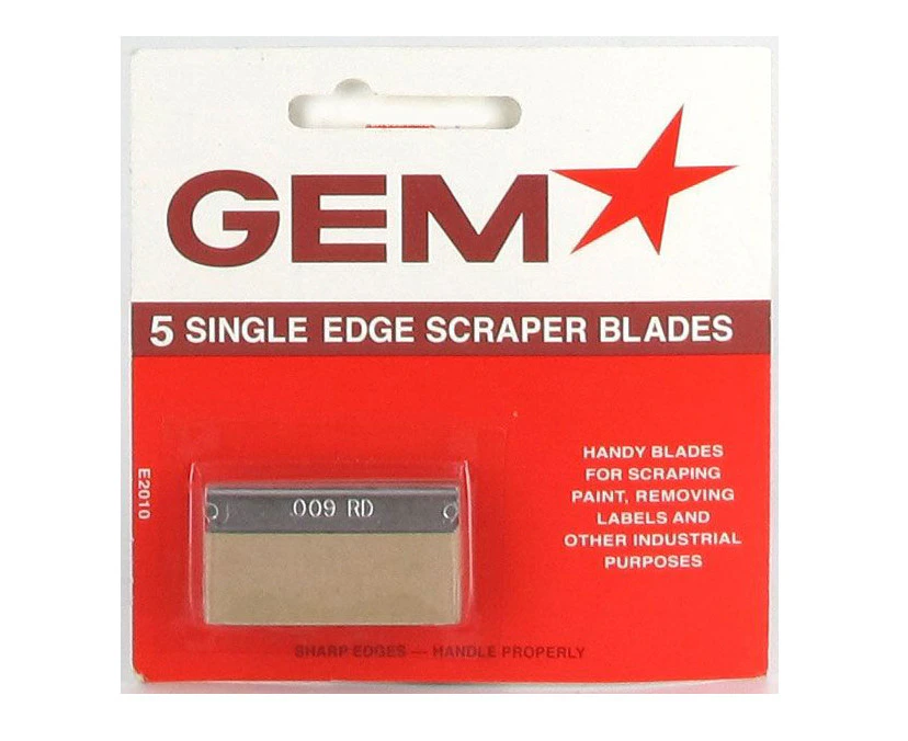 Gem Single Edge Scraper Blades 5 Pack