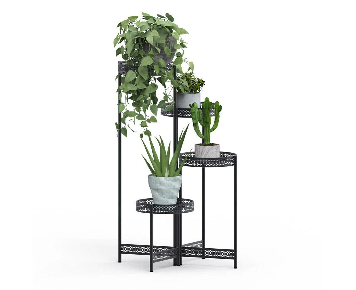 Black Metal Plant Stand - High Quality - 3 Tier