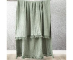 Renee Taylor Alysian 130x200cm Cotton Throw Blanket Home Bedding Textured Jade