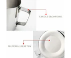 600ML Milk Frothing Thermometer Espresso Coffee Pitcher 304 Stainless Steel Jug Cup