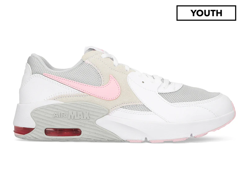 Nike Youth Girls' Air Max Excee Grade School Sneakers - White/Pink Foam/Grey Fog