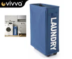 Vivva Foldable Laundry Washing Clothes Storage Bag Hamper Basket Bin Organiser - Navy