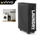 Vivva Foldable Laundry Washing Clothes Storage Bag Hamper Basket Bin Organiser - Black