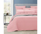Abhomefashion 7 Piece Vintage Stone Wash Comforter/bedspread/coverlet Set - Nude Pink