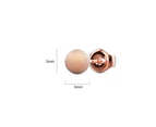 Shiny Ball Stud Rose Gold Layered Earrings 5mm