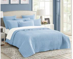 Abhomefashion 7 Piece Vintage Stone Wash Comforter/bedspread/coverlet Set - Blue