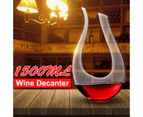 1.5L Luxurious Red Wine Decanter Crystal Glass U-shaped Horn Wine Decanter Wine Pourer