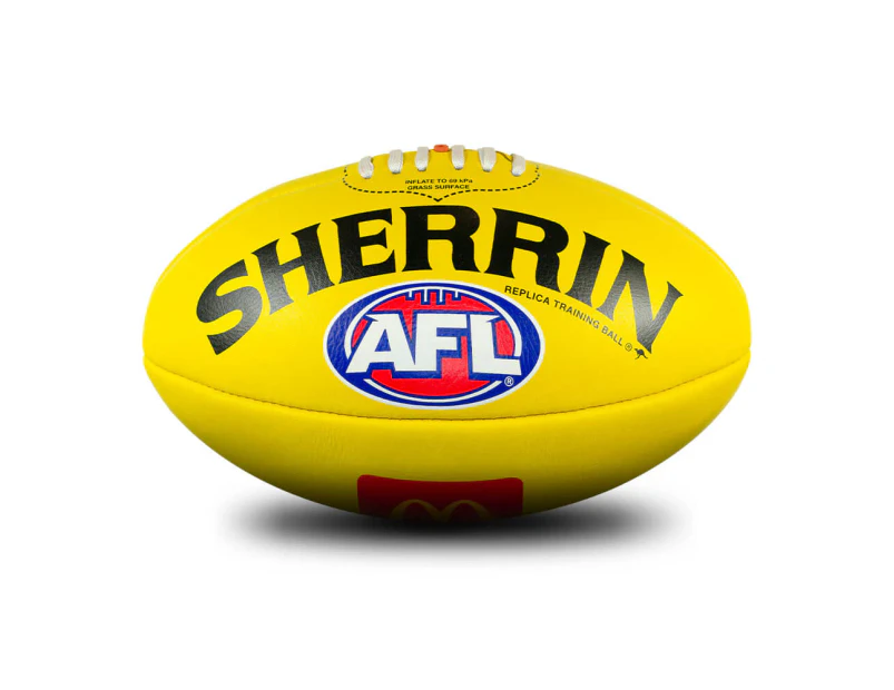 Sherrin Official AFL Replica Training Football Leather McDonalds Yellow