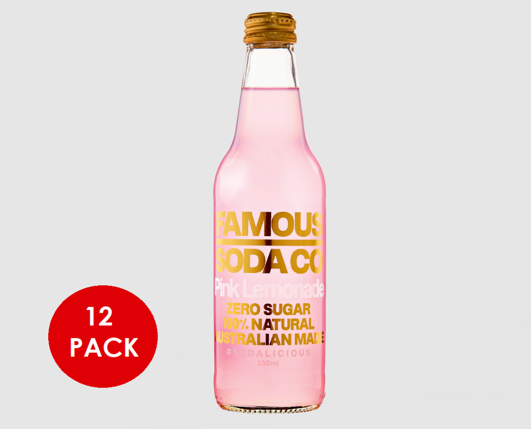 Famous Soda Pink Lemonade 1 x 12 Pack 330ml Bottle | Www.catch.com.au