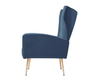 Artiss Armchair Navy Velvet Kate