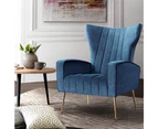 Artiss Armchair Navy Velvet Kate