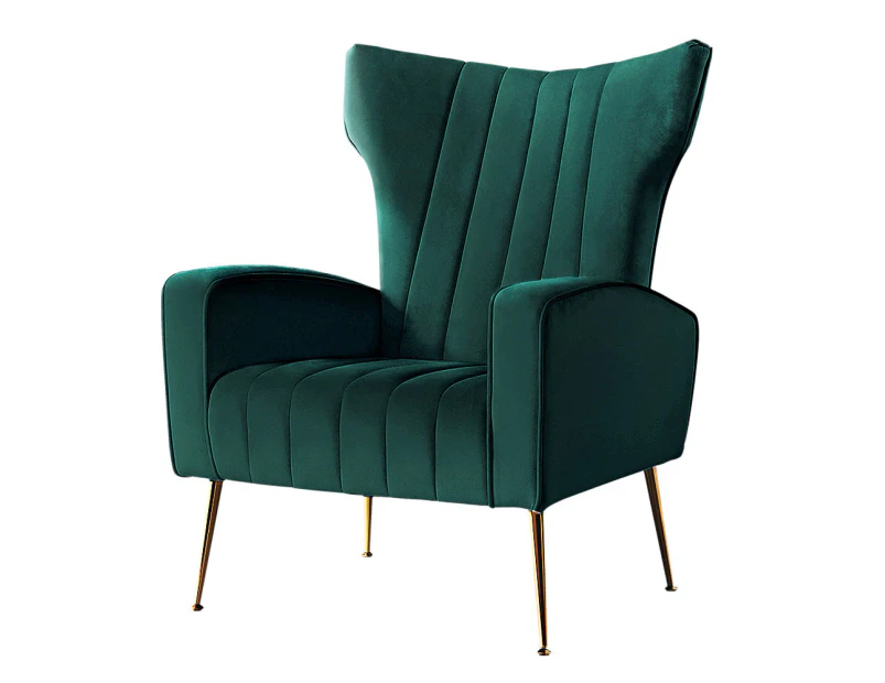 Artiss Armchair Lounge Chairs Accent Armchairs Chair Velvet Sofa Green Seat