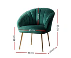 Artiss Armchair Lounge Chair Accent Armchairs Chairs Velvet Sofa Green Couch