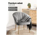 Artiss Armchair Velvet Grey Eloise