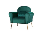 Artiss Armchair Green Velvet Caroline