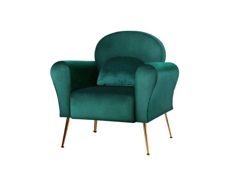 Artiss Armchair Green Velvet Caroline