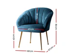 Artiss Armchair Lounge Chair Armchairs Accent Chairs Navy Blue Velvet Sofa Couch