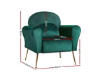 Artiss Armchair Green Velvet Caroline