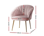 Artiss Armchair Velvet Pink Eloise