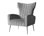 Artiss Armchair Grey Velvet Kate