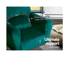 Artiss Armchair Green Velvet Caroline