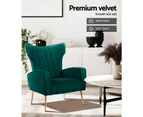 Artiss Armchair Green Velvet Kate