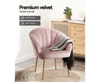 Artiss Armchair Velvet Pink Eloise