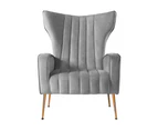 Artiss Armchair Grey Velvet Kate