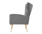 Artiss Armchair Grey Velvet Kate