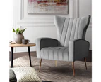 Artiss Armchair Grey Velvet Kate