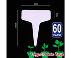 60X Plant Marker T-Type Garden Labels Plastic Tags Nursery Seed 10X6 cm Grey